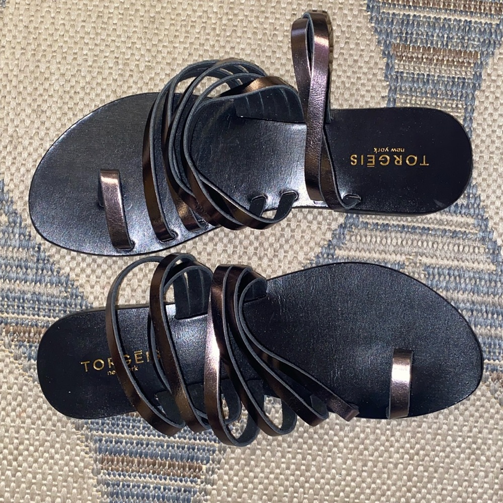 Torgeis New York leather sandals sz 9 8.5 - Picture 2 of 5